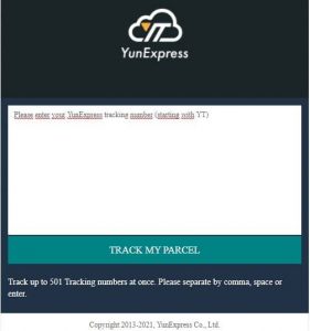 yun express tracking italia
